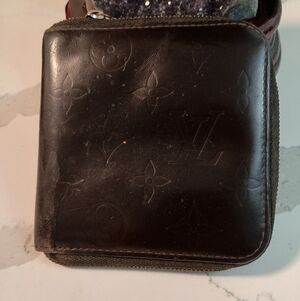 Authentic Black Louis Vuitton Monogram PorteMonnaie Vie Zip Wallet